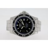 BREITLING SUPEROCEAN CHRONOMETER REFERENCE A17391, black dial and bezel, stainless steel 46mm