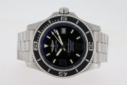 BREITLING SUPEROCEAN CHRONOMETER REFERENCE A17391, black dial and bezel, stainless steel 46mm