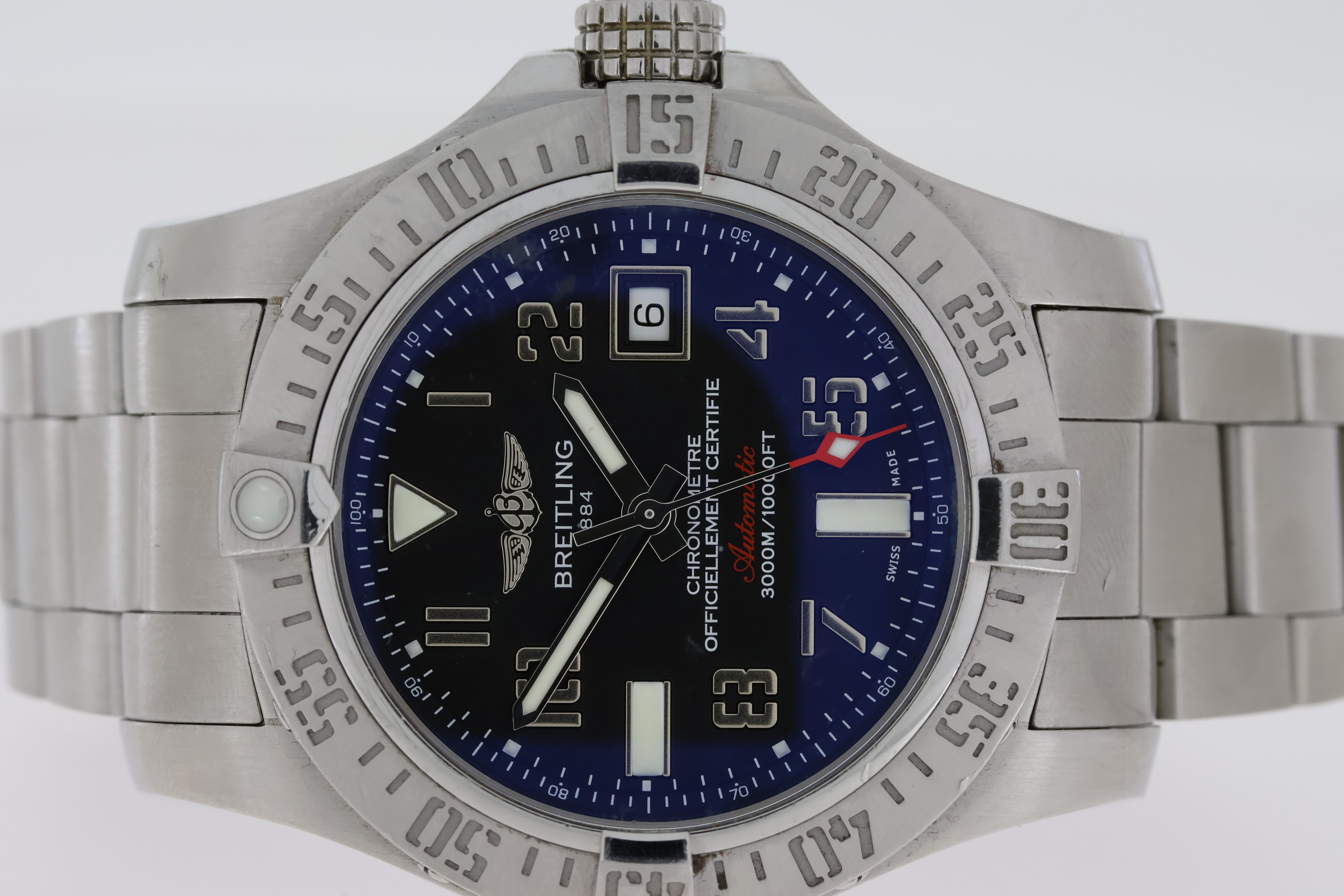 BREITLING AVENGER II SEAWOLF REFERENCE A17331 BOX AND PAPERS 2015, circular black dial with arabic - Image 3 of 5