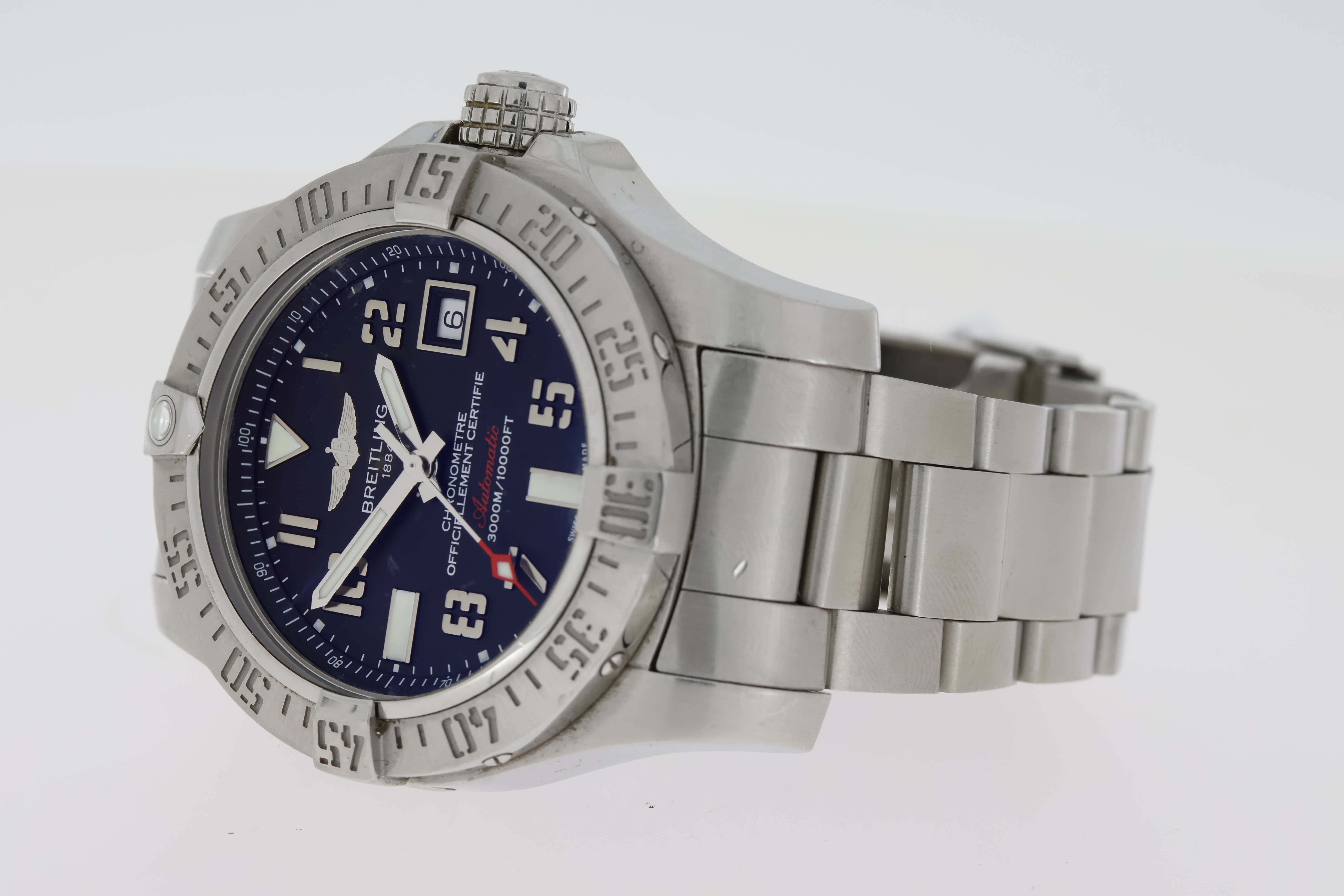BREITLING AVENGER II SEAWOLF REFERENCE A17331 BOX AND PAPERS 2015, circular black dial with arabic - Image 4 of 5
