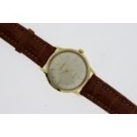 VINTAGE 18CT JAEGER LECOULTRE AUTOMATIC REFERENCE E386, 34mm 18ct gold case, screw down case back,