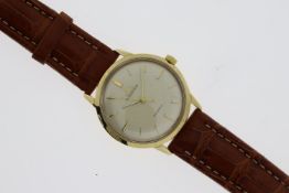 VINTAGE 18CT JAEGER LECOULTRE AUTOMATIC REFERENCE E386, 34mm 18ct gold case, screw down case back,