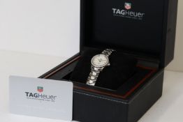 LADIES TAG HEUER LINK DIAMONDS MOTHER OF PEARL REFERENCE WJF1417 WITH BOX, circular mother of