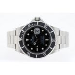 ROLEX SUBMARINER REFERENCE 16610 CIRCA 2007, circular black dial with applied hour markers, mercedes