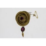 Victorian Garnet Wreath Brooch