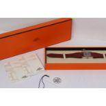 LADIES HERMES HEURE H LAQ ROUGE SWIFT REFERENCE HH1.523 / W046335WW00 WITH BOX AND PAPERS, 26mm