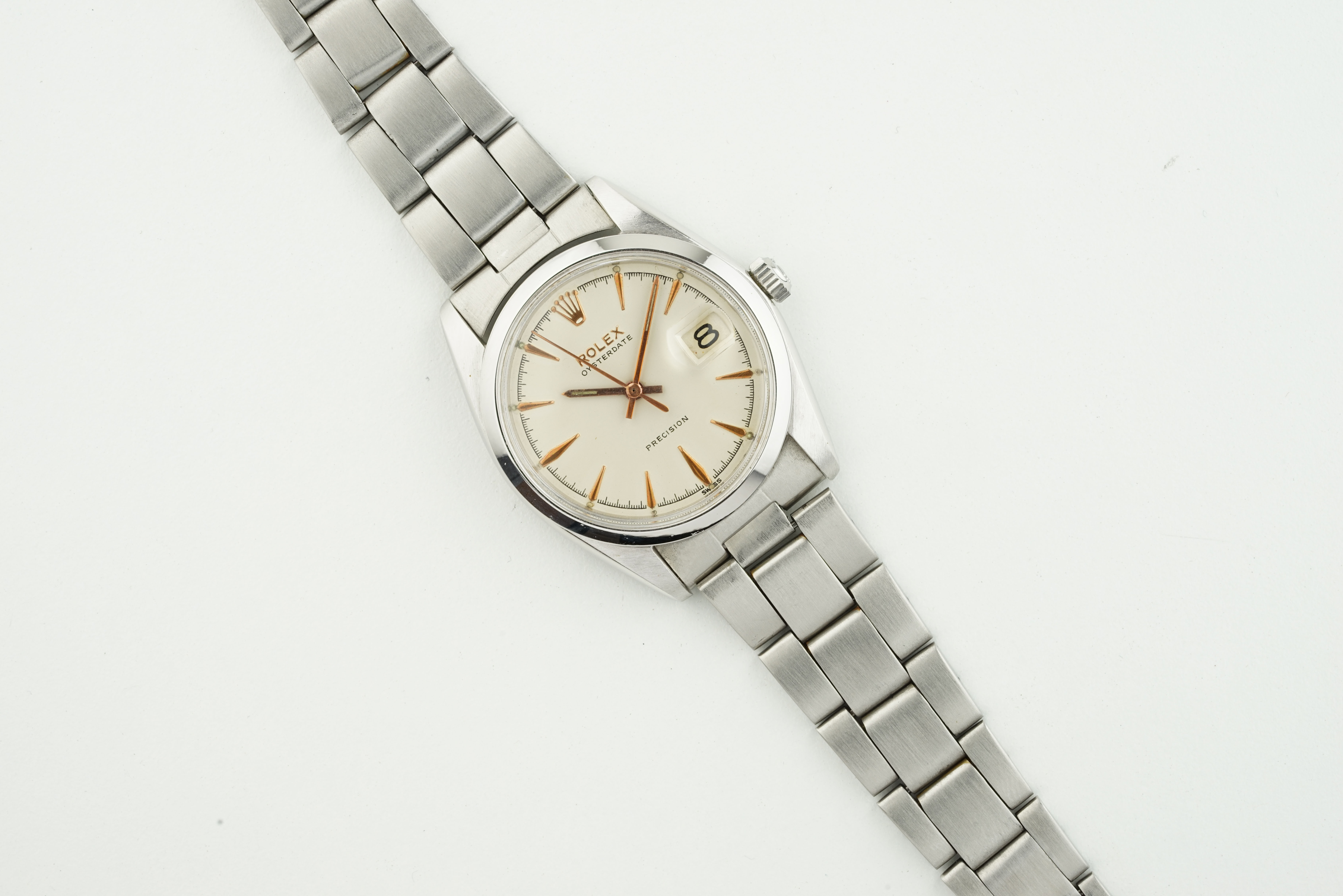 ROLEX OYSTERDATE PRECISION REF. 6694, circular cream dial with hour markers and hands, 34mm case