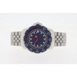 TAG HEUER PROFESSIONAL REFERENCE WA1210, blue dial and bezel, stainless steel case and bracelet,