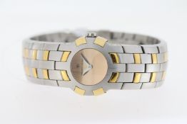 LADIES MAURICE LACROIX QUARTZ REFERENCE AE52736, 24mm circular stainless steel two tone case. A