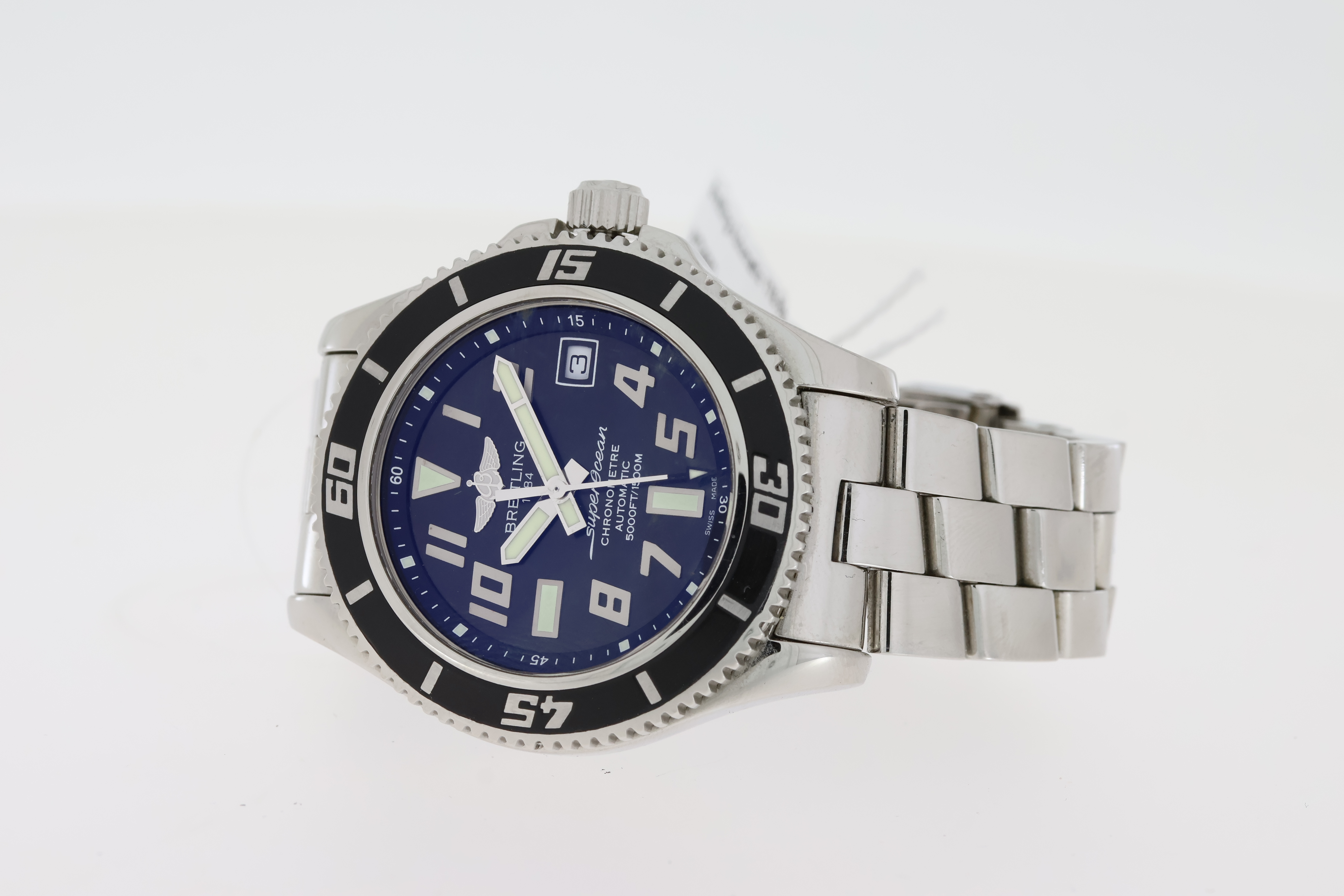 BREITLING SUPEROCEAN AUTOMATIC REFERENCE A17364 WITH BOX, circular black dial with arabic numeral - Image 4 of 5