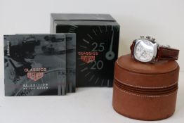 HEUER MONZA CHRONOGRAPH BY TAG HEUER REFERENCE CR2111 BOX AND PAPERS 2002, circular white dial