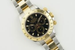 ROLEX OYSTER PERPETUAL COSMOGRAPH DAYTONA STEEL & GOLD REF. 116523 CIRCA 2005, circular black dial