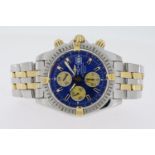 BREITLING CHRONOMAT EVOLUTION REFERENCE B13356, circular blue dial with applied hour markers,