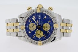 BREITLING CHRONOMAT EVOLUTION REFERENCE B13356, circular blue dial with applied hour markers,