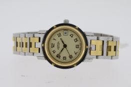 LADIES HERMES CLIPPER QUARTZ WATCH REFERENCE CL3 240, 24mm stainless steel case and snap on case
