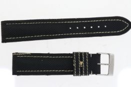 BREITLING BLACK LEATHER MATERIAL STRAP AND BUCKLE 20MM