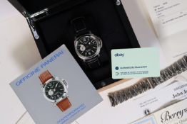 PANERAI LUMINOR GMT AUTOMATIC REFERENCE PAM00161 WITH BOX AND CHRONOMETER PAPERS