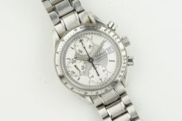 OMEGA SPEEDMASTER DATE AUTOMATIC CHRONOGRAPH REF. 3513.50.00, circular silver dial with stick hour