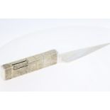 RARE DUNHILL X CHRISTOPHER LAWRENCE SILVER LIGHTER / LETTER OPENER, textured handle design,