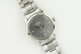 ROLEX OYSTER PERPETUAL AIR KING REF. 5500 CIRCA 1975, circular grey dial with stick hour markers and