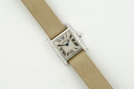 CARTIER TANK FRANCAISE 18CT WHITE GOLD FACTORY SET DIAMONDS REF. 2403, square dial with hour markers