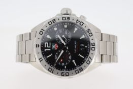 TAG HEUER FORMULA 1 ALARM REFERENCE WAZ111A, black dial, twin sub dials, one alarm the other live