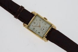 VINTAGE VACHERON & CONSTANTIN 18CT ROSE GOLD TANK CIRCA 1940S, rectangular silver dial, applied