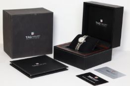 LADIES TAG HEUER LINK, MOP, DIAMOND SET. QUARTZ WATCH REFERENCE WJF1414 W/BOX AND PAPERS 2009,