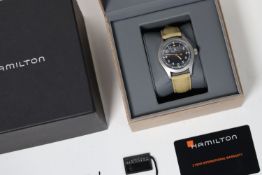 HAMILTON X HODINKEE FEILD WATCH LTD EDITION N.O.S WITH BOX, PAPERS AND STICKERS REFERENCE H89469930,