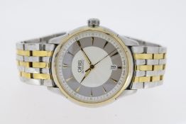 ORIS AUTOMATIC 7591, two tone dial with gilt hour markers, bi colour case and bracelet, 40mm,
