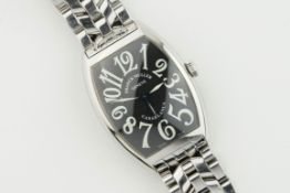 FRANCK MULLER CASABLANCA AUTOMATIC REF. 6850, tonneau black dial with luminous arabic numeral hour