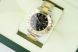 ROLEX OYSTER PERPETUAL COSMOGRAPH DAYTONA STEEL & GOLD REF. 116523 CIRCA 2005, circular black dial