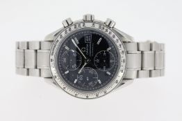 OMEGA SPEEDMASTER REDUCED AUTOMATIC CIRCA 1998, circular black dial with baton hour markers,