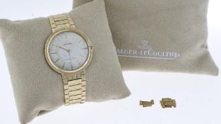 VINTAGE 14K LE COULTRE CIRCA 1970S, circular cream dial with baton hour markers, integrated 14k