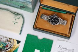 ROLEX SUBMARINER DATE REFERENCE 16610 BOX AND RECENT SERVICE CIRCA 1997