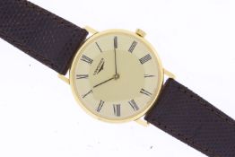 18CT VINTAGE LONGINES REFERENCE 1107-847 CIRCA 1977, circular champagne dial with roman numeral hour