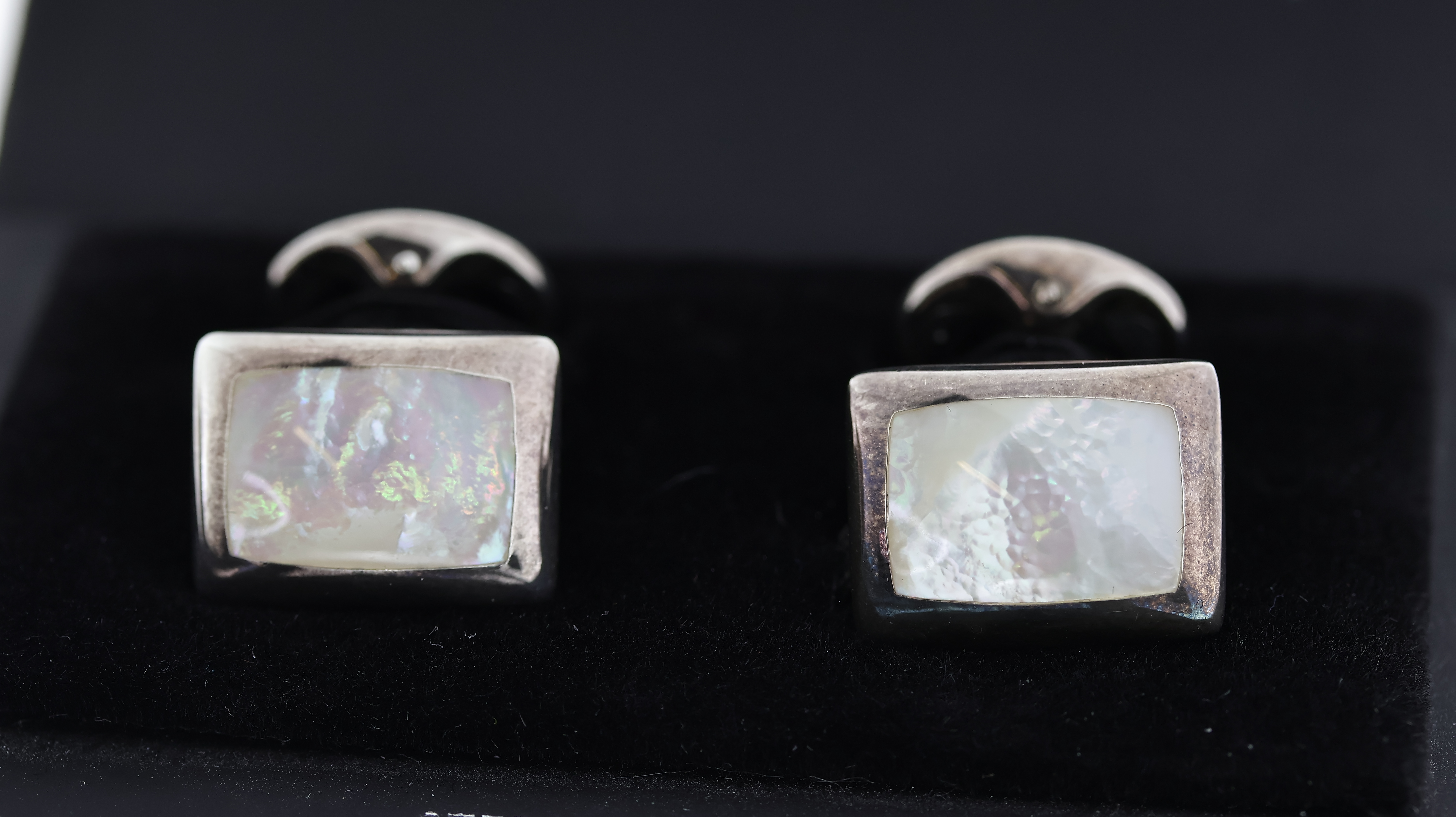 Silver mother of pearl cufflinks, boxed - Image 4 of 5