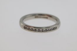 Diamond 1/2 Eternity Ring, Platinum, estimated total diamond weight 0.15ct, hallmarked platinum,
