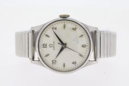 VINTAGE OMEGA MANUAL WIND CALIBE 283 CIRCA 1952, cicular off-white dial with arabic numeral hour