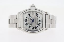 CARTIER ROADSTER AUTOMATIC REFERENCE 2510, silver dial, Roman numerals, inner luminous markers, 39mm