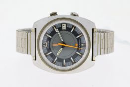 VINTAGE OMEGA MEMOMATIC REFERENCE 166.072, grey two tone dial, orange center seconds and inner dial,