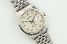 ROLEX OYSTER PERPETUAL DATEJUST 'JUBILEE' DIAMOND DIAL WHITE GOLD BEZEL REF. 16234G CIRCA 1993,