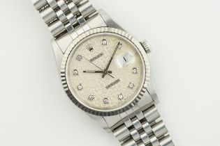 ROLEX OYSTER PERPETUAL DATEJUST 'JUBILEE' DIAMOND DIAL WHITE GOLD BEZEL REF. 16234G CIRCA 1993,