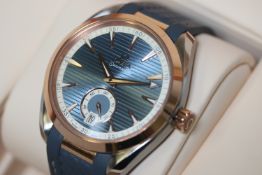OMEGA AQUA TERRA 150M STEEL AND SEDNA GOLD BOX AND PAPERS 2021 reference 220.22.41.21.03.001, curre