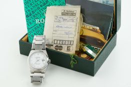 ROLEX OYSTERQUARTZ DATEJUST ROMAN NUMERAL 'SCOC' DIAL W/ BOX BOOKLETS & SWING TAGS REF. 17000