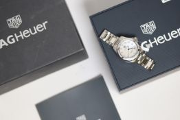 TAG HEUER AQUARACER 330M REFERENCE WBD1315 WITH BOX AND BOOKLET, mother of pearl diamond dot dial,