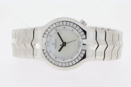 LADIES TAG HEUER ALTER EGO DIAMOND SET MOP QUARTZ WATCH REFERENCE WP1317-0, Approx 29mm stainless