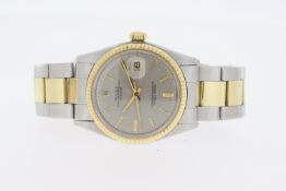 ROLEX DATEJUST REFERENCE 1601 LINEN SIGMA DIAL CIRCA 1972, circular silver linen dial with gold