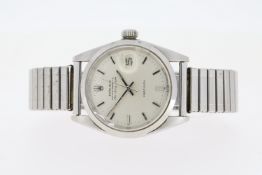 VINTAGE ROLEX AIR KING DATE REFERENCE 5700 CIRCA 1968, circular silver dial with baton hour markers,