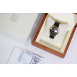 18CT ZENITH EL PRIMERO REFERENCE 30.0500.400 WITH BOX AND PAPERS 2003, circular black dial with